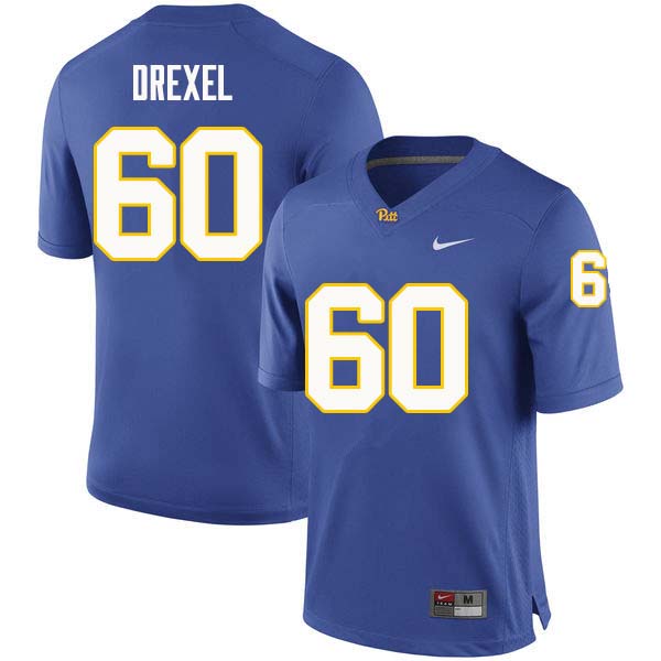 Men #60 Owen Drexel Pittsburgh Panthers College Football Jerseys Sale-Royal